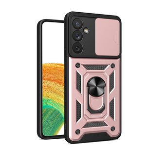 Samsung Galaxy A34 Hoesje, MobyDefend Pantsercase Met Draaibare Ring, Rosé