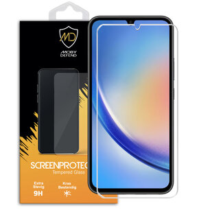 Samsung Galaxy A34 Screenprotector, MobyDefend Case-Friendly Gehard Glas Screensaver