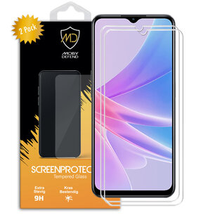 2-Pack Oppo A78 (5G) Screenprotectors, MobyDefend Case-Friendly Gehard Glas Screensavers