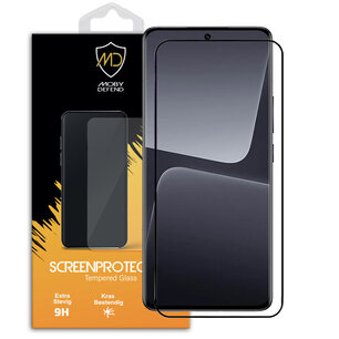 Xiaomi 13 Pro Screenprotector, MobyDefend Gehard Glas Screensaver, Zwarte Randen