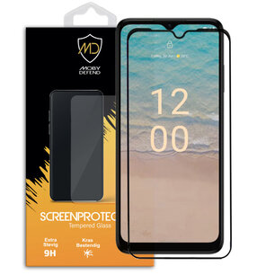 Nokia G22 Screenprotector, MobyDefend Gehard Glas Screensaver, Zwarte Randen