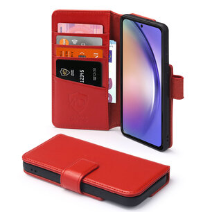 Samsung Galaxy A54 Hoesje, Luxe MobyDefend Wallet Bookcase, Rood