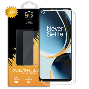 2-Pack OnePLus Nord CE 3 Lite Screenprotectors - MobyDefend Case-Friendly Screensaver - Gehard Glas