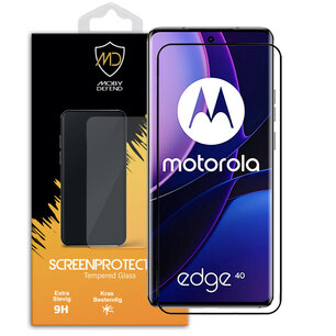 Motorola Edge 40 Screenprotector - MobyDefend Screensaver Met Zwarte Randen - Gehard Glas