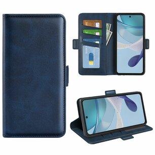 Motorola Moto G53 Hoesje, MobyDefend Luxe Wallet Book Case (Sluiting Zijkant), Blauw