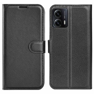 Motorola Moto G53 Hoesje, MobyDefend Kunstleren Wallet Book Case (Sluiting Voorkant), Zwart