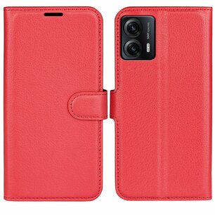 Motorola Moto G53 Hoesje, MobyDefend Kunstleren Wallet Book Case (Sluiting Voorkant), Rood