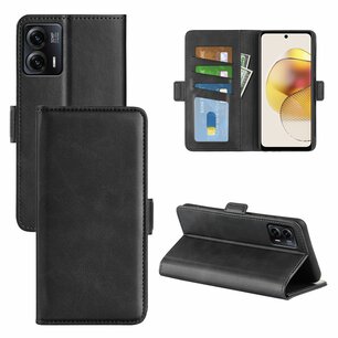 Motorola Moto G73 Hoesje, MobyDefend Luxe Wallet Book Case (Sluiting Zijkant), Zwart