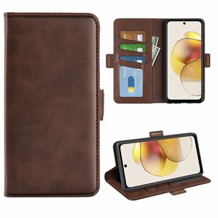 Motorola Moto G73 Hoesje, MobyDefend Luxe Wallet Book Case (Sluiting Zijkant), Bruin