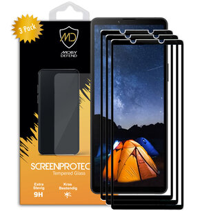 3-Pack Sony Xperia 10 V Screenprotectors, MobyDefend Gehard Glas Screensavers, Zwarte Randen