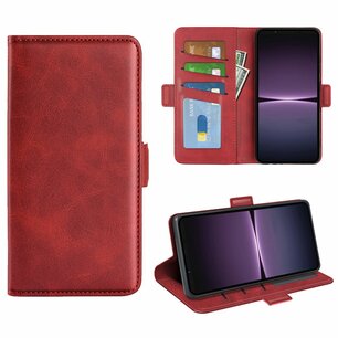 Sony Xperia 1 V Hoesje, MobyDefend Luxe Wallet Book Case (Sluiting Zijkant), Rood
