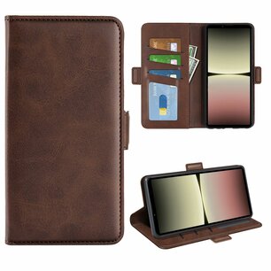 Sony Xperia 10 V Hoesje, MobyDefend Luxe Wallet Book Case (Sluiting Zijkant), Bruin