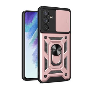 Samsung Galaxy A54 Hoesje, MobyDefend Pantsercase Met Draaibare Ring, Rosé