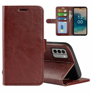 Nokia G22 Hoesje, MobyDefend Wallet Book Case (Sluiting Achterkant), Bruin