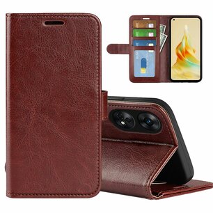 Oppo Reno8 T Hoesje, MobyDefend Wallet Book Case (Sluiting Achterkant), Bruin