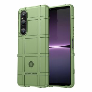 Sony Xperia 1 V Hoesje, Rugged Shield TPU Gelcase, Groen