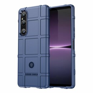 Sony Xperia 1 V Hoesje, Rugged Shield TPU Gelcase, Blauw