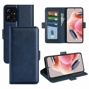 Xiaomi Redmi Note 12 4G Hoesje, MobyDefend Luxe Wallet Book Case (Sluiting Zijkant), Blauw