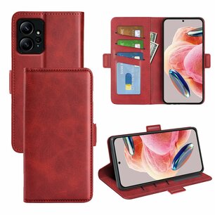 Xiaomi Redmi Note 12 4G Hoesje, MobyDefend Luxe Wallet Book Case (Sluiting Zijkant), Rood
