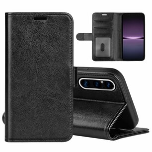 Sony Xperia 1 V Hoesje, MobyDefend Wallet Book Case (Sluiting Achterkant), Zwart