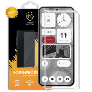 3-Pack Nothing Phone (2) Screenprotectors - MobyDefend Case-Friendly Screensavers - Gehard Glas