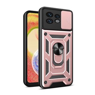 OnePlus Nord CE 3 Lite Hoesje, MobyDefend Pantsercase Met Draaibare Ring, Rosé