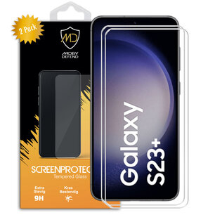2-Pack Samsung Galaxy S23 Plus (S23+) Screenprotectors - MobyDefend Case-Friendly Screensavers - Gehard Glas