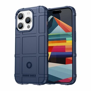 iPhone 15 Pro Hoesje, Rugged Shield TPU Gelcase, Blauw