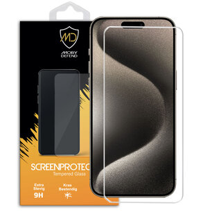 iPhone 15 Pro Screenprotector - MobyDefend Case-Friendly Screensaver - Gehard Glas