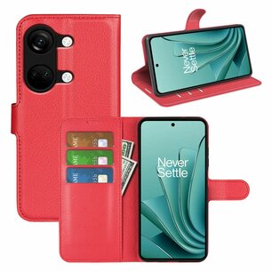 OnePlus Nord 3 Hoesje, MobyDefend Kunstleren Wallet Book Case (Sluiting Voorkant), Rood