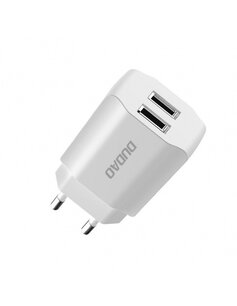 Dudao Wall charger, Oplader met 2 USB-poorten, 2.4A, Wit