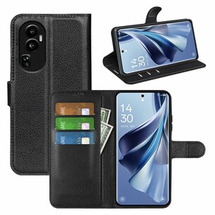 Oppo Reno10 / Reno10 Pro Hoesje, MobyDefend Kunstleren Wallet Book Case (Sluiting Voorkant), Zwart