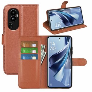 Oppo Reno10 / Reno10 Pro Hoesje, MobyDefend Kunstleren Wallet Book Case (Sluiting Voorkant), Bruin