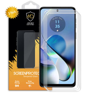 3-Pack Motorola Moto G54 Screenprotectors, MobyDefend Case-Friendly Gehard Glas Screensavers