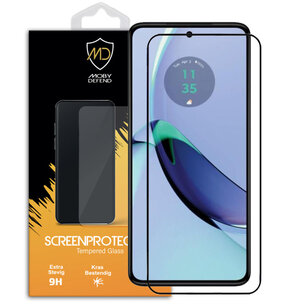 Motorola Moto G84 Screenprotector, MobyDefend Gehard Glas Screensaver, Zwarte Randen