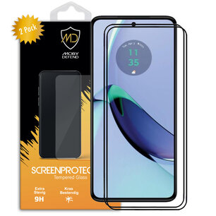 2-Pack Motorola Moto G84 Screenprotectors, MobyDefend Gehard Glas Screensavers, Zwarte Randen