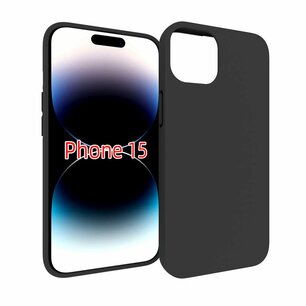 iPhone 15 Hoesje, MobyDefend  TPU Gelcase, Mat Zwart