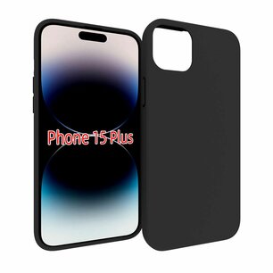 iPhone 15 Plus Hoesje, MobyDefend  TPU Gelcase, Mat Zwart