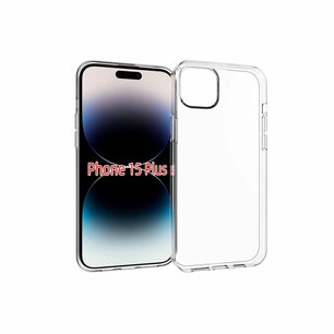 iPhone 15 Plus Hoesje, MobyDefend Transparante TPU Gelcase, Volledig Doorzichtig