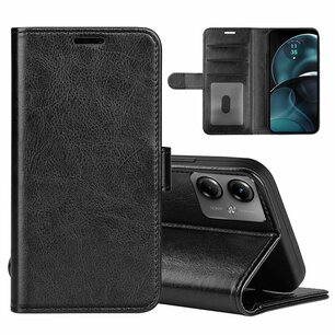 Motorola Moto G14 Hoesje, MobyDefend Wallet Book Case (Sluiting Achterkant), Zwart