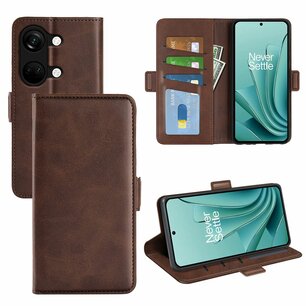 OnePlus Nord 3 Hoesje, MobyDefend Luxe Wallet Book Case (Sluiting Zijkant), Bruin