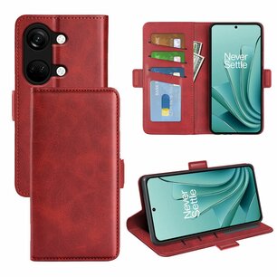 OnePlus Nord 3 Hoesje, MobyDefend Luxe Wallet Book Case (Sluiting Zijkant), Rood