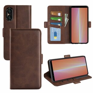 Sony Xperia 5 V Hoesje, MobyDefend Luxe Wallet Book Case (Sluiting Zijkant), Bruin