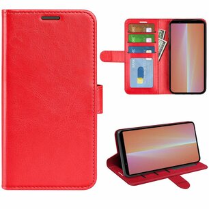 Sony Xperia 5 V Hoesje, MobyDefend Wallet Book Case (Sluiting Achterkant), Rood