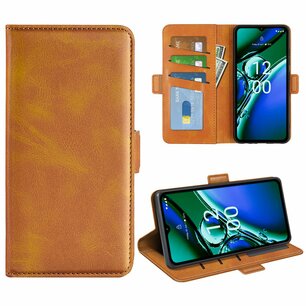Nokia G42 Hoesje, MobyDefend Luxe Wallet Book Case (Sluiting Zijkant), Lichtbruin
