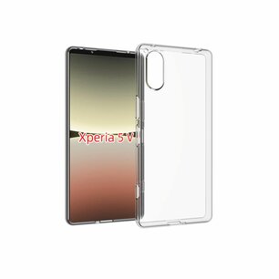 Sony Xperia 5 V Hoesje, MobyDefend Transparante TPU Gelcase, Volledig Doorzichtig