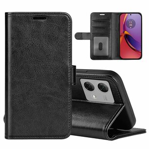 Motorola Moto G84 Hoesje, MobyDefend Wallet Book Case (Sluiting Achterkant), Zwart