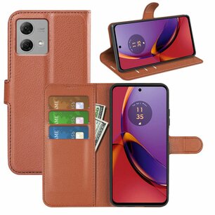 Motorola Moto G84 Hoesje, MobyDefend Kunstleren Wallet Book Case (Sluiting Voorkant), Bruin