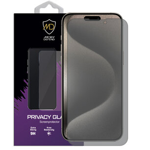 MobyDefend iPhone 15 Pro Screenprotector - Matte Privacy Glass Screensaver