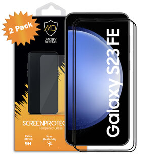 2-Pack Samsung Galaxy S23 FE Screenprotectors - MobyDefend Screensavers Met Zwarte Randen - Gehard Glas 